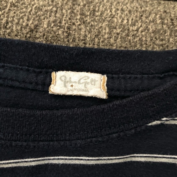 Brandy Melville/John Galt Navy/Gray Striped Tee - Picture 2 of 2